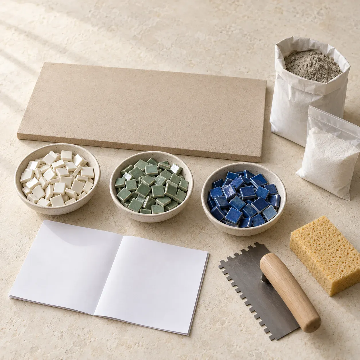 Kit mosaïque adulte : plateau rectangulaire en émaux de Briare