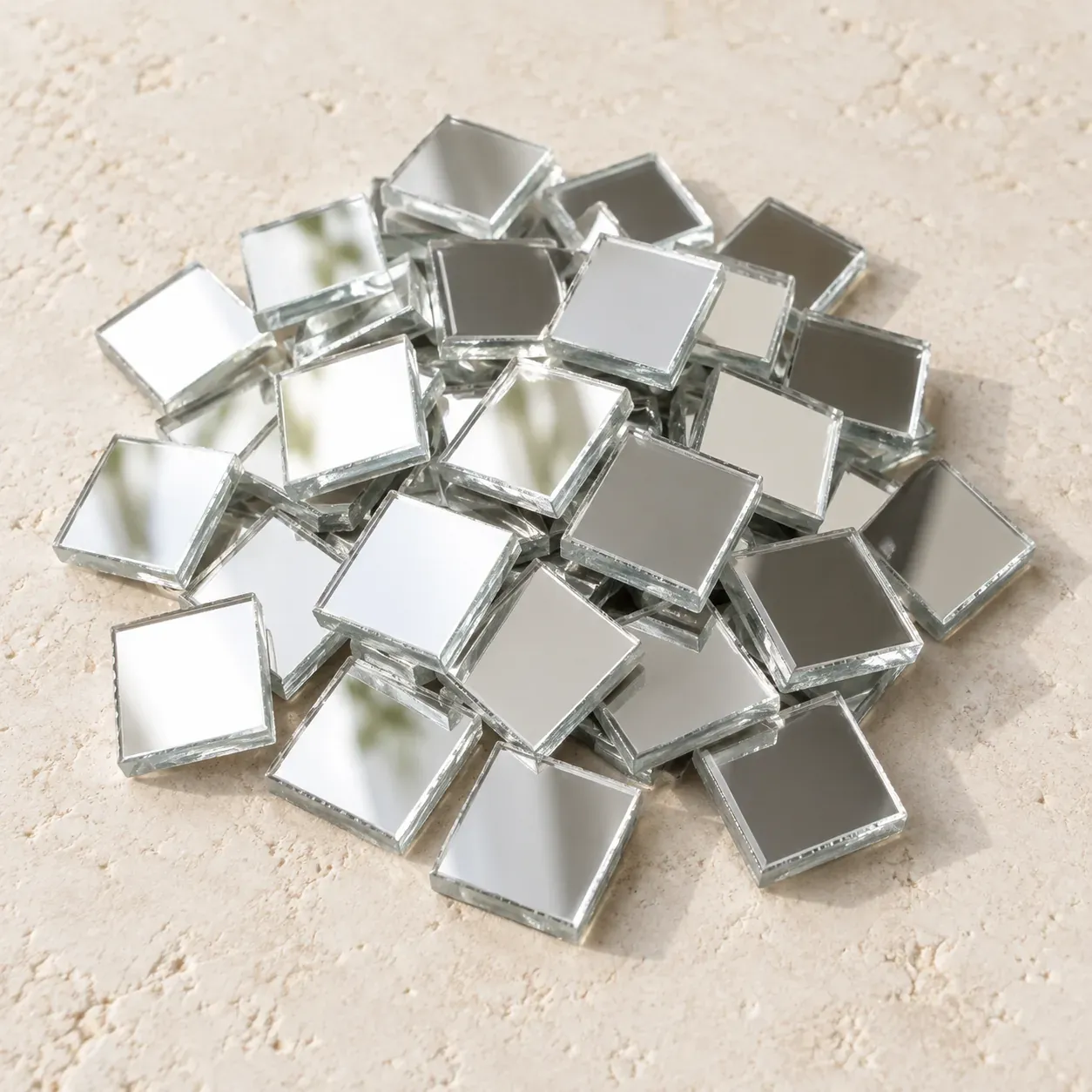 Tesselles miroir argent 1 × 1 cm