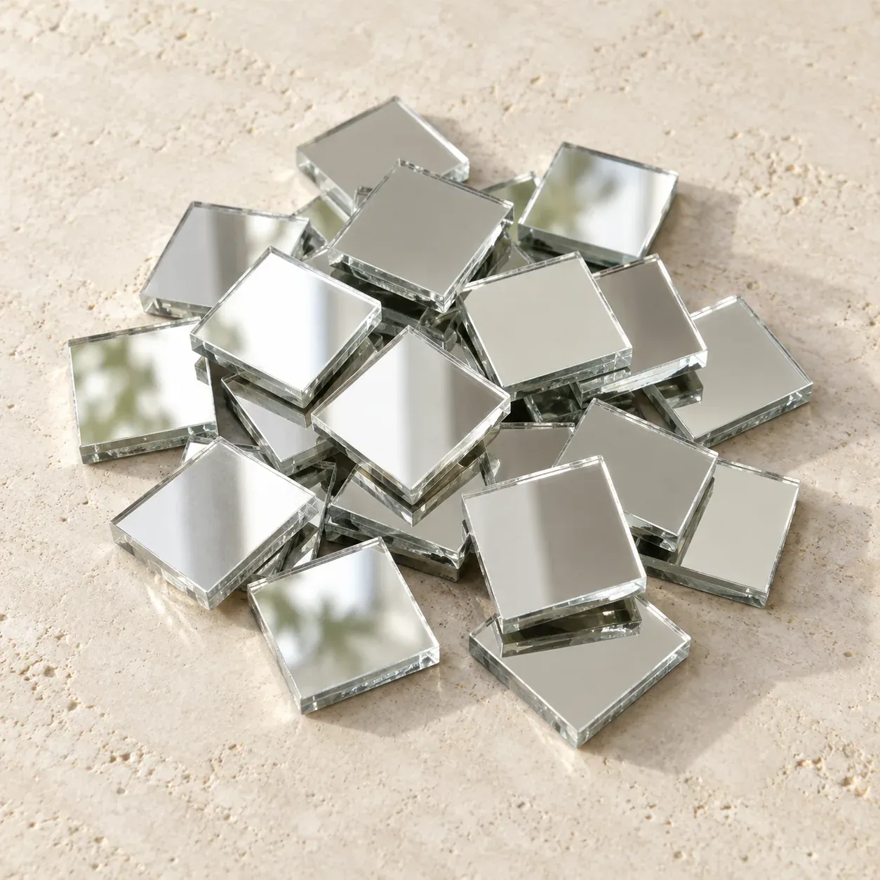 Tesselles miroir argent 2 × 2 cm