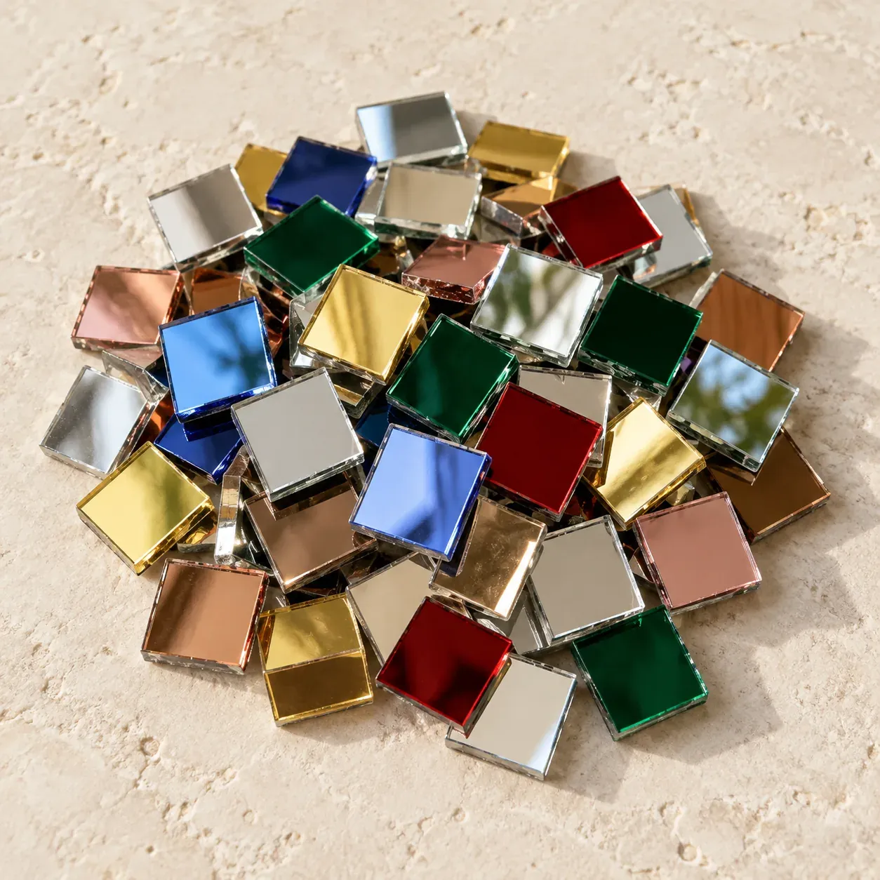 Tesselles miroir, assortiment de couleurs 1 × 1 cm