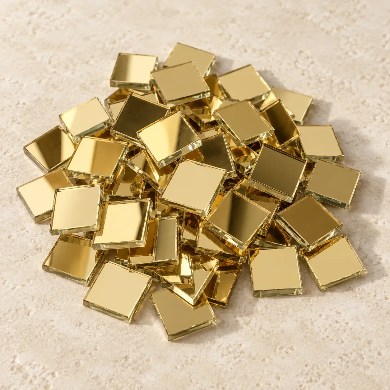 Tesselles miroir doré 1 × 1 cm